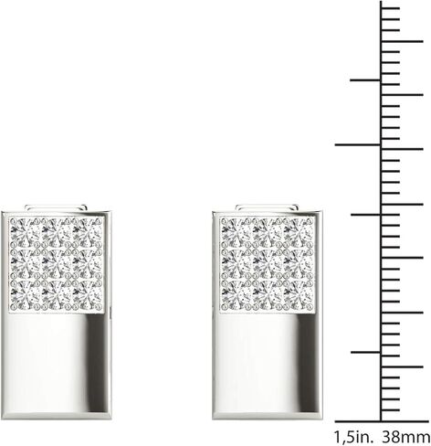 Vaarya 3/4 Ctw Diamond Cufflinks AGS Certified GH/SI1-SI2 14K White Gold in Kuwait