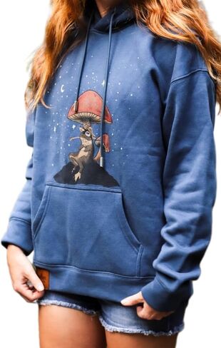 StrawHaus StarGazer of the Wirt Collection Cute and Warm Oversized Cottagecore Aesthetic Frog Hoodie in Saudi Arabia