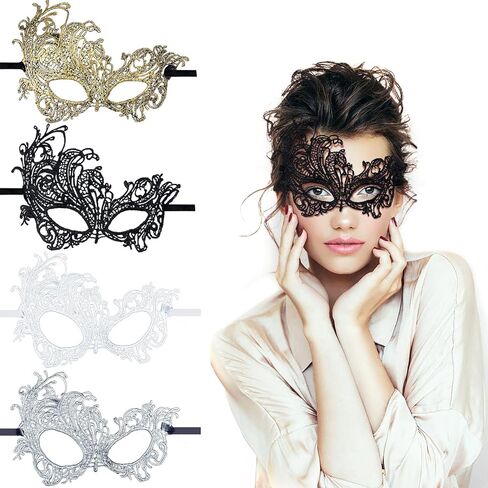 4 قطع من قناع ماردي جراس من الدانتيل، قناع تنكري للكرنفالات والحفلات التنكرية للنساء in Kuwait