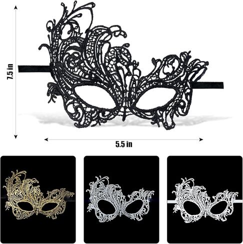 4 قطع من قناع ماردي جراس من الدانتيل، قناع تنكري للكرنفالات والحفلات التنكرية للنساء in Kuwait