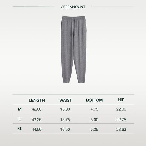 GreenMount Mens Cashmere Pants Soft Warm Jogger Sweatpants with Drawstring for Men 37.5° Warm in Saudi Arabia