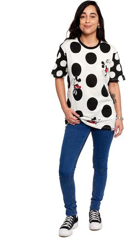 LOUNGEFLY DISNEY MINNIE ROCKS THE DOTS للجنسين تي شيرت صغير in Kuwait