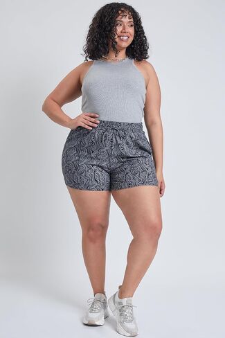 YMI Women's Plus Size Drawstring Waistband Linen Shorts in Saudi Arabia