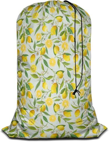 Swono Tropical Flowers Drawstring Closure Dirty Clothes Bag Organizer, Heavy Duty Large Laundry Bag, Floral Pattern Botanical Hibiscus Palm Leaf Bird Summer Durable Rip-Stop Bags for Camp Travel in Kuwait