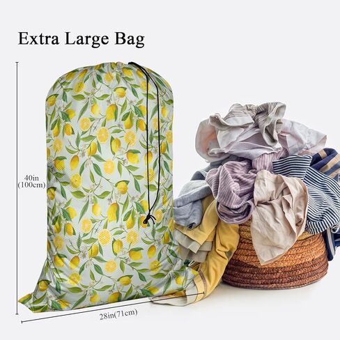 Swono Tropical Flowers Drawstring Closure Dirty Clothes Bag Organizer, Heavy Duty Large Laundry Bag, Floral Pattern Botanical Hibiscus Palm Leaf Bird Summer Durable Rip-Stop Bags for Camp Travel in Kuwait