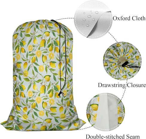 Swono Tropical Flowers Drawstring Closure Dirty Clothes Bag Organizer, Heavy Duty Large Laundry Bag, Floral Pattern Botanical Hibiscus Palm Leaf Bird Summer Durable Rip-Stop Bags for Camp Travel in Kuwait