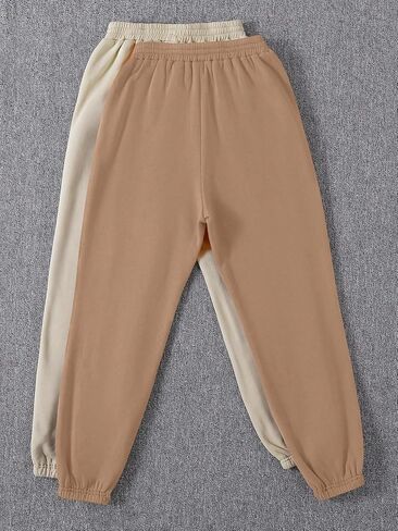 Floerns Women's 2 Pcs Graphic Print Elastic Waist Athletic Gym Sweatpants in Saudi Arabia