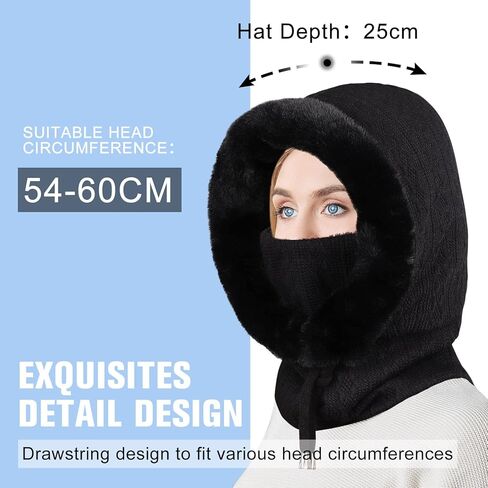 قناع تزلج هاساجي، بالاكلافا، قناع الوجه بالاكلافا للرجال والنساء من الصوف الدافئ المحبوك in Kuwait