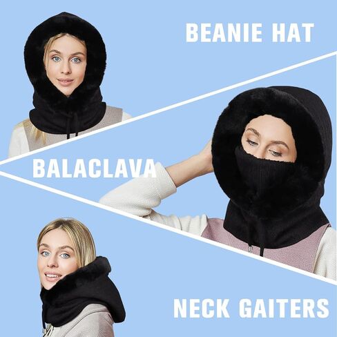 قناع تزلج هاساجي، بالاكلافا، قناع الوجه بالاكلافا للرجال والنساء من الصوف الدافئ المحبوك in Kuwait