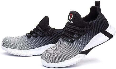 Baobeijiadao Steel Toe Shoes for Women Arch Support Non-Slip Comfortable Lightweight Work Safety Shoes Puncture Proof Slip Resistant in Kuwait