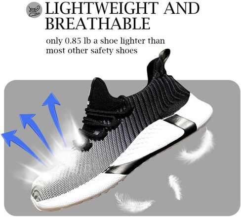 Baobeijiadao Steel Toe Shoes for Women Arch Support Non-Slip Comfortable Lightweight Work Safety Shoes Puncture Proof Slip Resistant in Kuwait