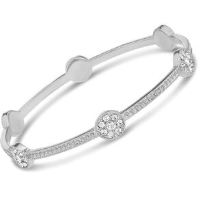 أساور SCIENZA Triplet Bangle للنساء - سوار كريستال فاخر للنساء مع 48 بلورة أوروبية - مجوهرات كريستال مبهرة للنساء - أساور كريستال للملابس غير الرسمية والرسمية in Kuwait