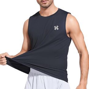 Kgamfar Mens Sleeveless Shirts Gym Workout Tank Tops Quick Dry Muscle Tee Swim Beach Shirts with UV Protection