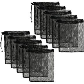 10 قطع من أكياس النايلون الشبكية مقاس 8 × 12 بوصة - حقيبة برباط - قفل سلكي - حقيبة غسيل رقيقة - حقيبة رياضية صغيرة، كرات جولف، ألعاب الشاطئ، مستحضرات التجميل، التنس، كرة السلة، كرة القدم. in Kuwait