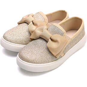 Caytiiy Girls Glitter Sneakers Flats Tennis Shoes Slip-on School Party Dress Shoes Toddler/Little in Saudi Arabia