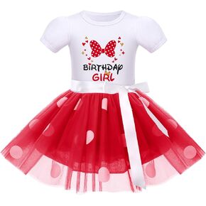 IMEKIS Kids Baby Girls Birthday Princess Outfits Polka Dots Dress with Headband Cake Smash Photo Shoot 1-6T