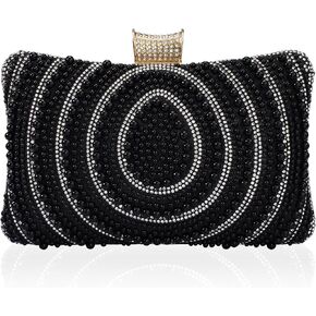 Beaguful Bridal Wedding Evening Handbags Pearl Beaded Purses for Women Luxury Clutch Bag with Chain