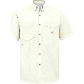 Alimens & Gentle Short Sleeve Fishing Shirt Wicking Fabric Sun Protection Casual Button Down Shirts in Kuwait