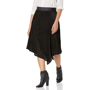 DKNY Women's Logo Waistband Asymmetrical Velvet Sportswear Skirt in Saudi Arabia