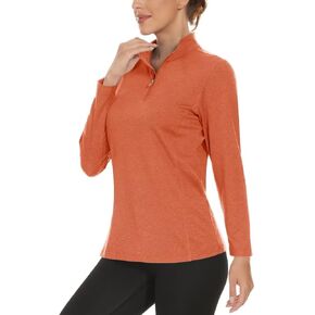 قمصان Boladeci النسائية بعامل حماية من الأشعة فوق البنفسجية 50+ للحماية من الأشعة فوق البنفسجية، سحاب ربع سريع الجفاف، خفيفة الوزن وأكمام طويلة، قمصان رياضية in Kuwait