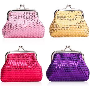 محفظة عملات معدنية صغيرة من Oyachic مكونة من 4 قطع مع مشبك Kisslock تغيير محفظة صغيرة للعملات المعدنية للنساء والفتيات مقاس 9 سم طول × 7 سم ارتفاع. in Kuwait