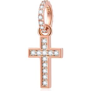 CRISNATA Sparkling Latin Cross Pendant Charms fits European Necklace Bracelet, 925 Sterling Silver Christian/Religious Beads, Gifts for Christmas/Easter/Mothers Day/Grandma in Kuwait