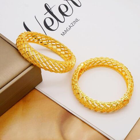 Gold Plated Dubai Gold Bangles Women Gold Bracelets African/Ethiopian/Arab/Kenya/Middle East Wedding Gifts in Saudi Arabia