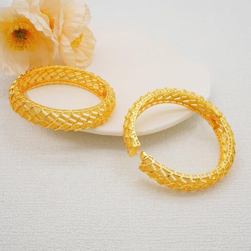 Gold Plated Dubai Gold Bangles Women Gold Bracelets African/Ethiopian/Arab/Kenya/Middle East Wedding Gifts in Saudi Arabia