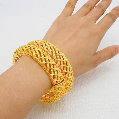 Gold Plated Dubai Gold Bangles Women Gold Bracelets African/Ethiopian/Arab/Kenya/Middle East Wedding Gifts in Saudi Arabia