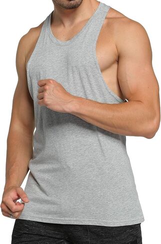 Gymleader Men's Gym Bodybuilding Stringer Muscle Training Cotton Blank Fitness Y-Back Tank Top Vest Sportwear in Saudi Arabia