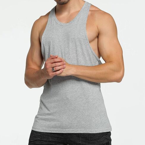 Gymleader Men's Gym Bodybuilding Stringer Muscle Training Cotton Blank Fitness Y-Back Tank Top Vest Sportwear in Saudi Arabia