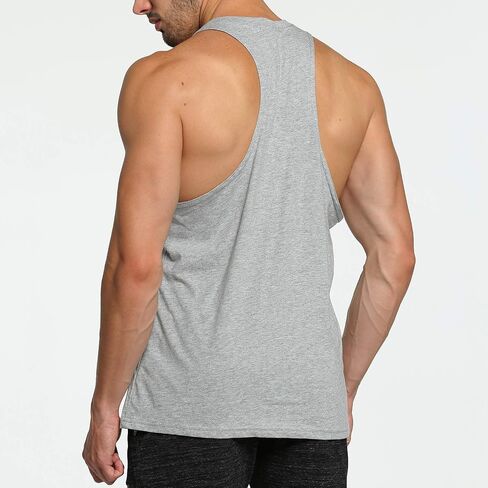 Gymleader Men's Gym Bodybuilding Stringer Muscle Training Cotton Blank Fitness Y-Back Tank Top Vest Sportwear in Saudi Arabia