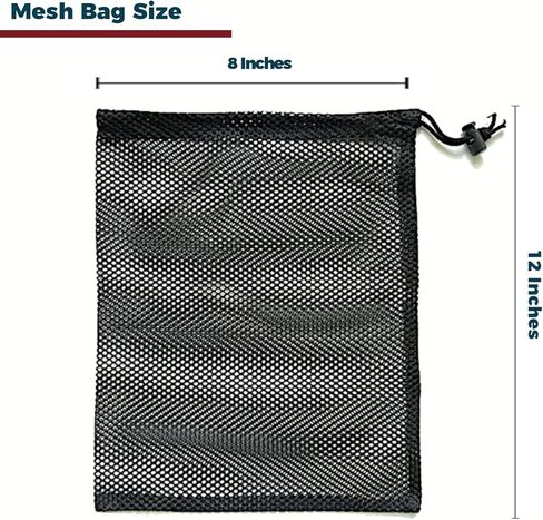 10 قطع من أكياس النايلون الشبكية مقاس 8 × 12 بوصة - حقيبة برباط - قفل سلكي - حقيبة غسيل رقيقة - حقيبة رياضية صغيرة، كرات جولف، ألعاب الشاطئ، مستحضرات التجميل، التنس، كرة السلة، كرة القدم. in Kuwait