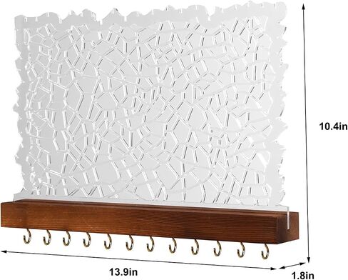 KingLin Earring Holder Organizer, Hanging Jewelry Organizer Wall Mounted Earing Holder with Wood Base Acrylic Holder for Stud Earrings, Necklaces, Earrings, Bracelets, Rings in Saudi Arabia