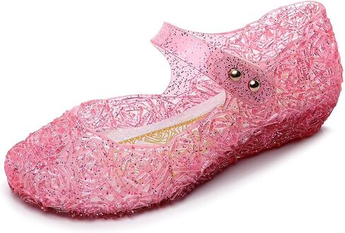 Pajeelo Frozen مستوحاة من Elsa Flats Mary Jane Dance Party Cosplay أحذية جيلي، صنادل عيد ميلاد الأميرة ملكة الثلج للفتيات الصغيرات، طفل صغير in Saudi Arabia