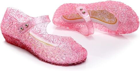 Pajeelo Frozen مستوحاة من Elsa Flats Mary Jane Dance Party Cosplay أحذية جيلي، صنادل عيد ميلاد الأميرة ملكة الثلج للفتيات الصغيرات، طفل صغير in Saudi Arabia