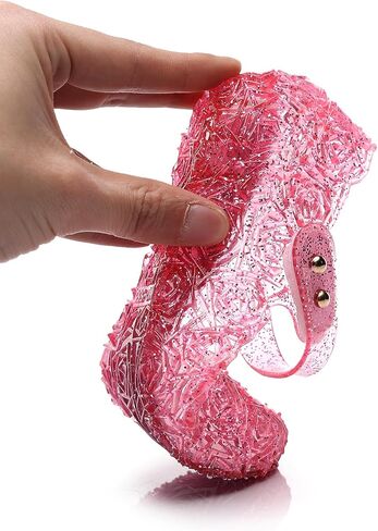 Pajeelo Frozen مستوحاة من Elsa Flats Mary Jane Dance Party Cosplay أحذية جيلي، صنادل عيد ميلاد الأميرة ملكة الثلج للفتيات الصغيرات، طفل صغير in Saudi Arabia