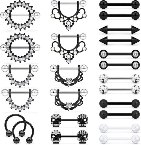 Vsnnsns 14G حلقات الحلمة Nipplering للنساء 14 مم من الفولاذ المقاوم للصدأ حلقات الحلمة الأسير حلقة اللسان ثقب الحديد هوب حلقات الحلمة هيئة ثقب المجوهرات in Saudi Arabia