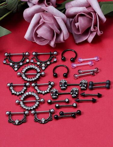 Vsnnsns 14G حلقات الحلمة Nipplering للنساء 14 مم من الفولاذ المقاوم للصدأ حلقات الحلمة الأسير حلقة اللسان ثقب الحديد هوب حلقات الحلمة هيئة ثقب المجوهرات in Saudi Arabia
