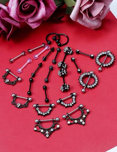 Vsnnsns 14G حلقات الحلمة Nipplering للنساء 14 مم من الفولاذ المقاوم للصدأ حلقات الحلمة الأسير حلقة اللسان ثقب الحديد هوب حلقات الحلمة هيئة ثقب المجوهرات in Saudi Arabia