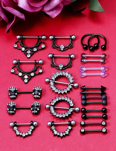 Vsnnsns 14G حلقات الحلمة Nipplering للنساء 14 مم من الفولاذ المقاوم للصدأ حلقات الحلمة الأسير حلقة اللسان ثقب الحديد هوب حلقات الحلمة هيئة ثقب المجوهرات in Saudi Arabia