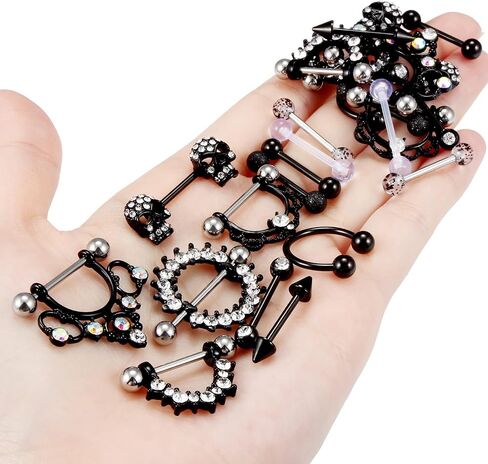 Vsnnsns 14G حلقات الحلمة Nipplering للنساء 14 مم من الفولاذ المقاوم للصدأ حلقات الحلمة الأسير حلقة اللسان ثقب الحديد هوب حلقات الحلمة هيئة ثقب المجوهرات in Saudi Arabia