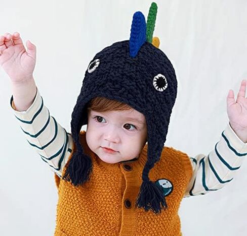 Gifts Treat Toddlers Girls Beanie Hat Boys Girls Knitted Dinosaurs Hats Winter Cartoon Warm Cute Hat in Saudi Arabia