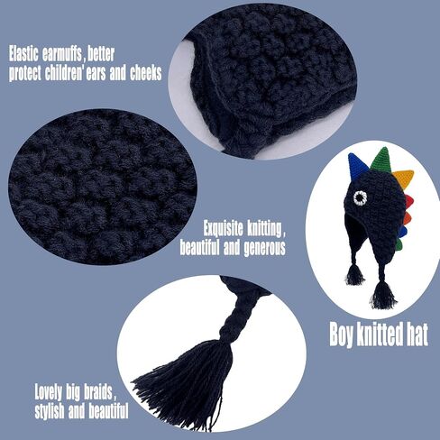 Gifts Treat Toddlers Girls Beanie Hat Boys Girls Knitted Dinosaurs Hats Winter Cartoon Warm Cute Hat in Saudi Arabia