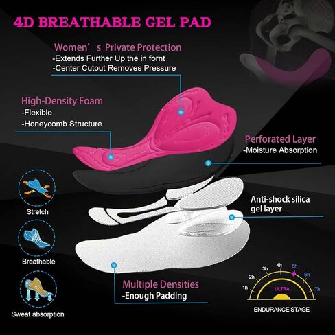 ملابس داخلية نسائية لركوب الدراجات، شورت دراجة 4D مبطن بالجل جيد التهوية لركوب الدراجات in Kuwait