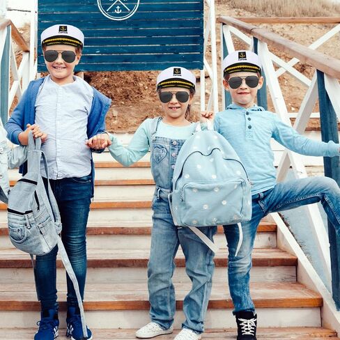 12 Pieces Yacht Captain Hat Sailor Ship Costume Set Captain's Yacht Sailors Hat Adjustable Sailor Ship Cap Polarized Sunglasses Lightweight Driving Sunglasses for Kids in Saudi Arabia