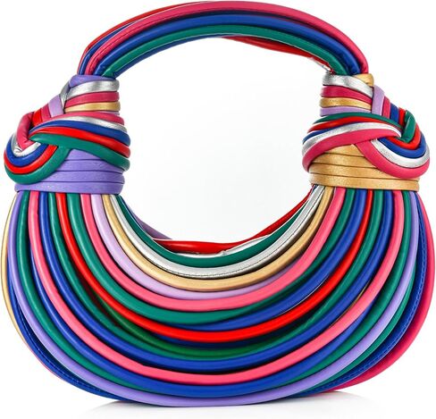Women Fashion Hand-woven Evening Clutch Bag Creative Noodles Underarm Hobo Top Handle Satchel Handbag For Party Wedding in Saudi Arabia