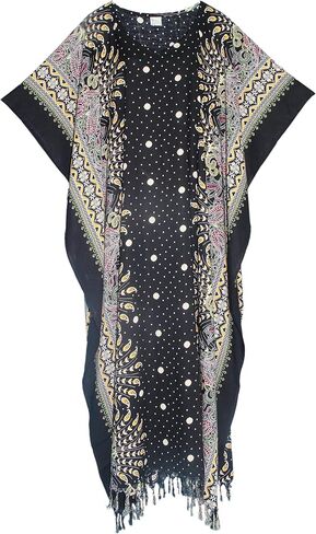 Beautybatik Boho Flora Printed Women Plus Size Kaftan Kimono Loungewear Maxi Long Dress XL to 4X in Kuwait
