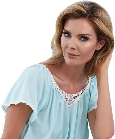Shadowline Women's Cameo Short Nightgown with Flutter Sleeve in Saudi Arabia