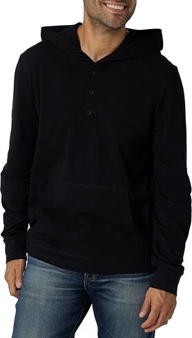 Rock & Republic Men's Long Sleeve Hooded Henley Shirt in Kuwait
